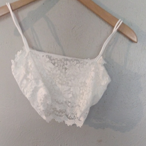 Duufin Elegant White Lace Bralette – Delicate Straps, Soft Comfort, Size S - Picture 2 of 3